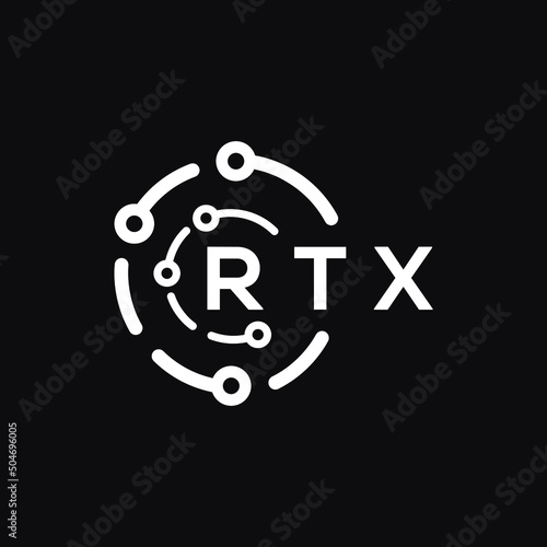 RTX technology letter logo design on black  background. RTX creative initials technology letter logo concept. RTX technology letter design.
 photo