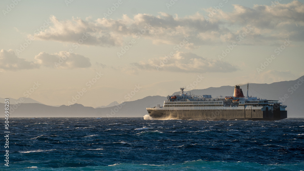 ship sail in Aegean and Adriatic Seas. ship sail in Aegean and Adriatic Seas.