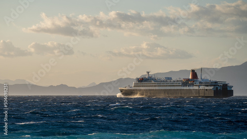 ship sail in Aegean and Adriatic Seas. photo