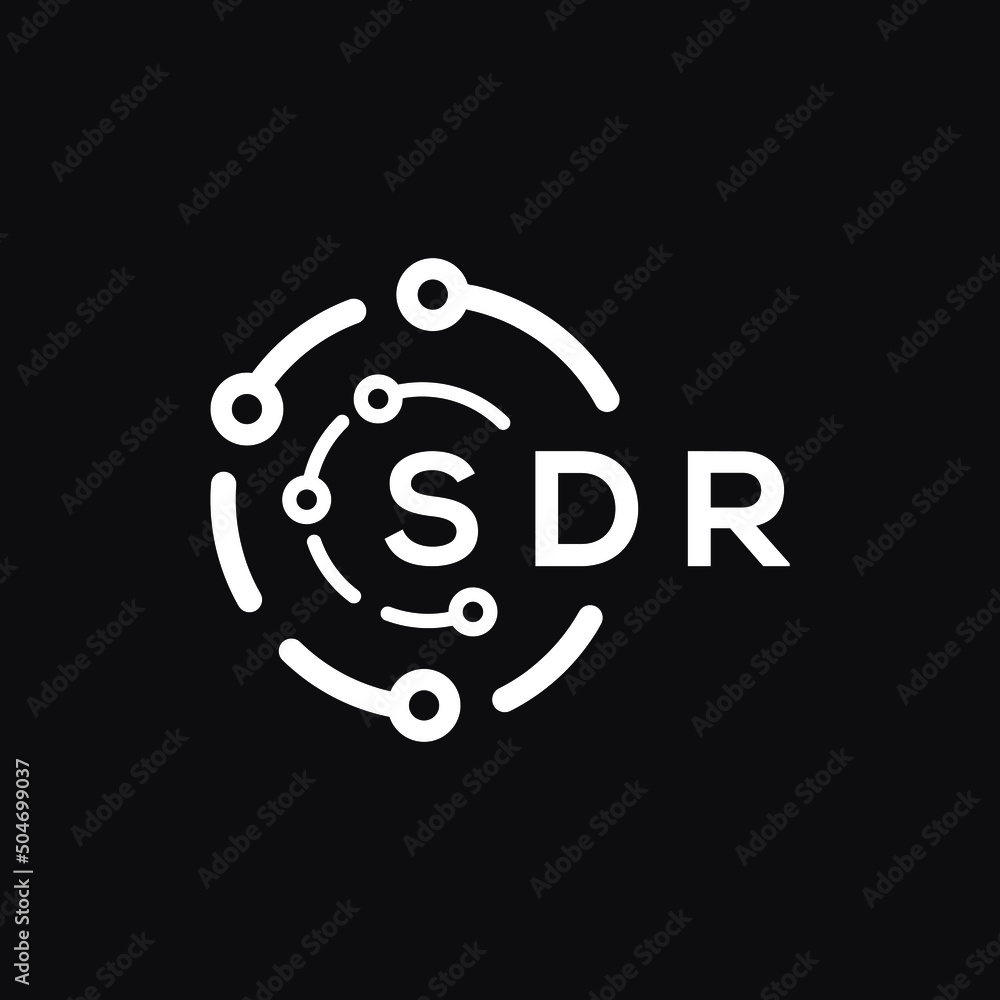 SDR technology letter logo design on black background. SDR creative initials technology letter logo concept. SDR technology letter design. SDR technology letter logo design on black background. SDR creative initials technology letter logo concept. SDR technology letter design.