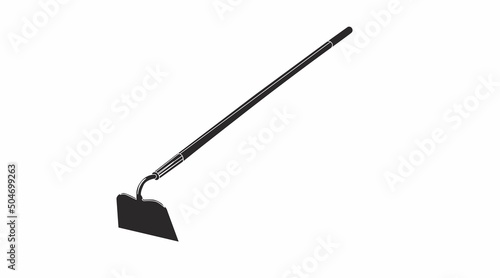 Vector Isolated Illustration of a Hoe on a White Background, black and white illustration