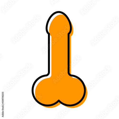 Man anatomy organ, penis pictogram icon, masculine genital web graphic vector illustration