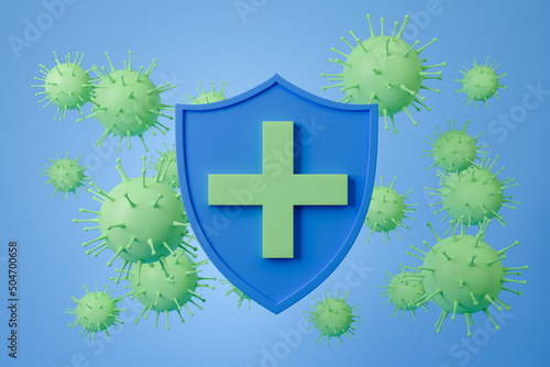 Antivirus shield, concept of coronavirus and protection