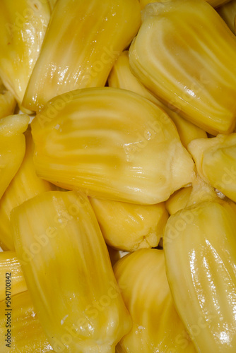 Jackfruit image captured at night from India. Jackfruit is natural fruit its origin is in the region between the Western Ghats of southern India, all of Sri Lanka and the rainforests of the Philippine