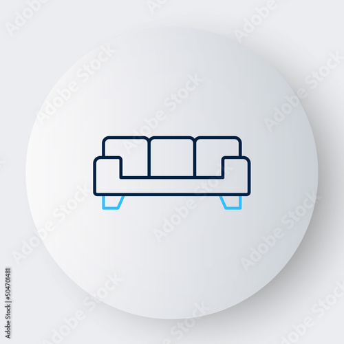 Line Sofa icon isolated on white background. Colorful outline concept. Vector