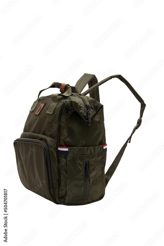 Naklejka premium Stylish, fashionable urban backpack bag on an isolated white background