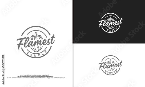 candle logo in vintage style, homemade candle company.