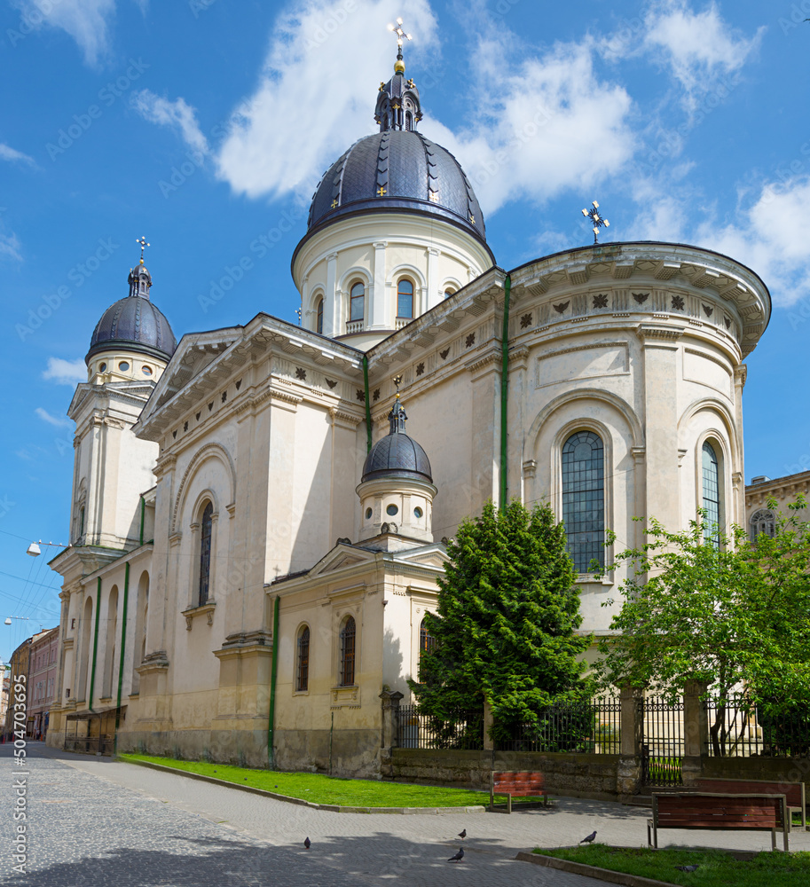 Architecture of old Lviv city in