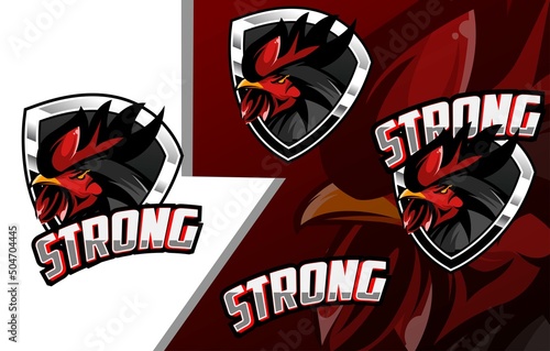 rooster gaming mascot esport logo Premium vector