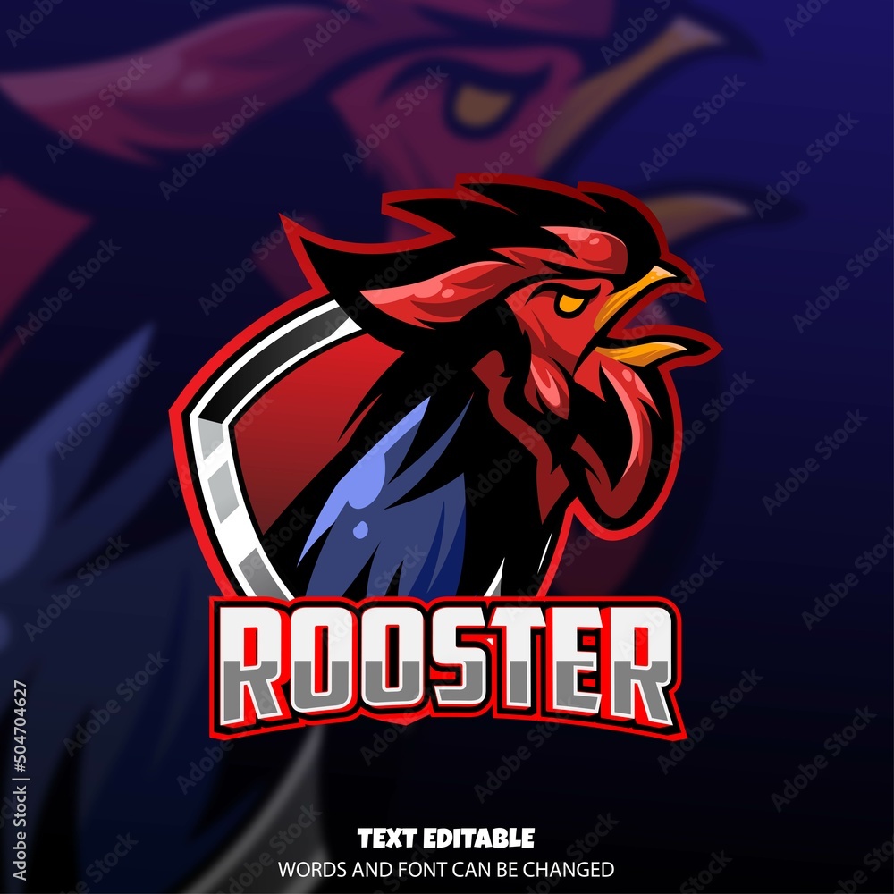 rooster gaming mascot esport logo Premium vector