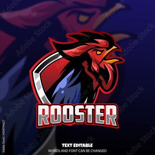 rooster gaming mascot esport logo Premium vector