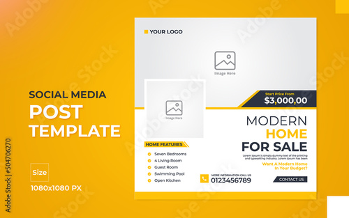 Social media Modern Home sell post design template
