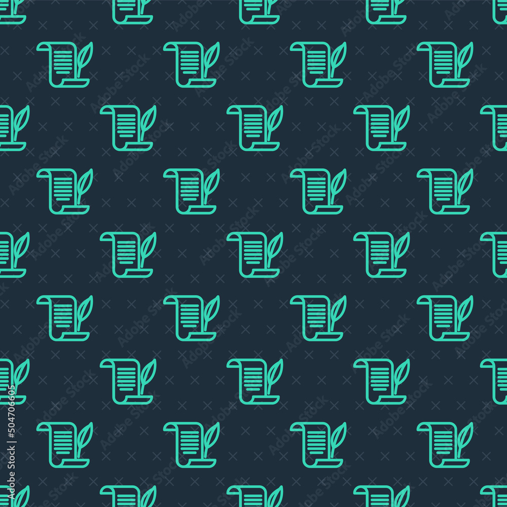 Green line Envelope with christmas party invitation card icon isolated seamless pattern on blue background. Merry Christmas and Happy New Year. Vector Green line Envelope with christmas party invitation card icon isolated seamless pattern on blue background. Merry Christmas and Happy New Year. Vector