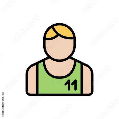 sportsman line color filled icons isolated on white background. sportsman occupation color vector icon set for web design, ui, mobile apps, print polygraphy and promo business