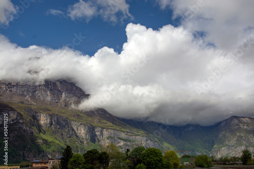 clouds over the mountains