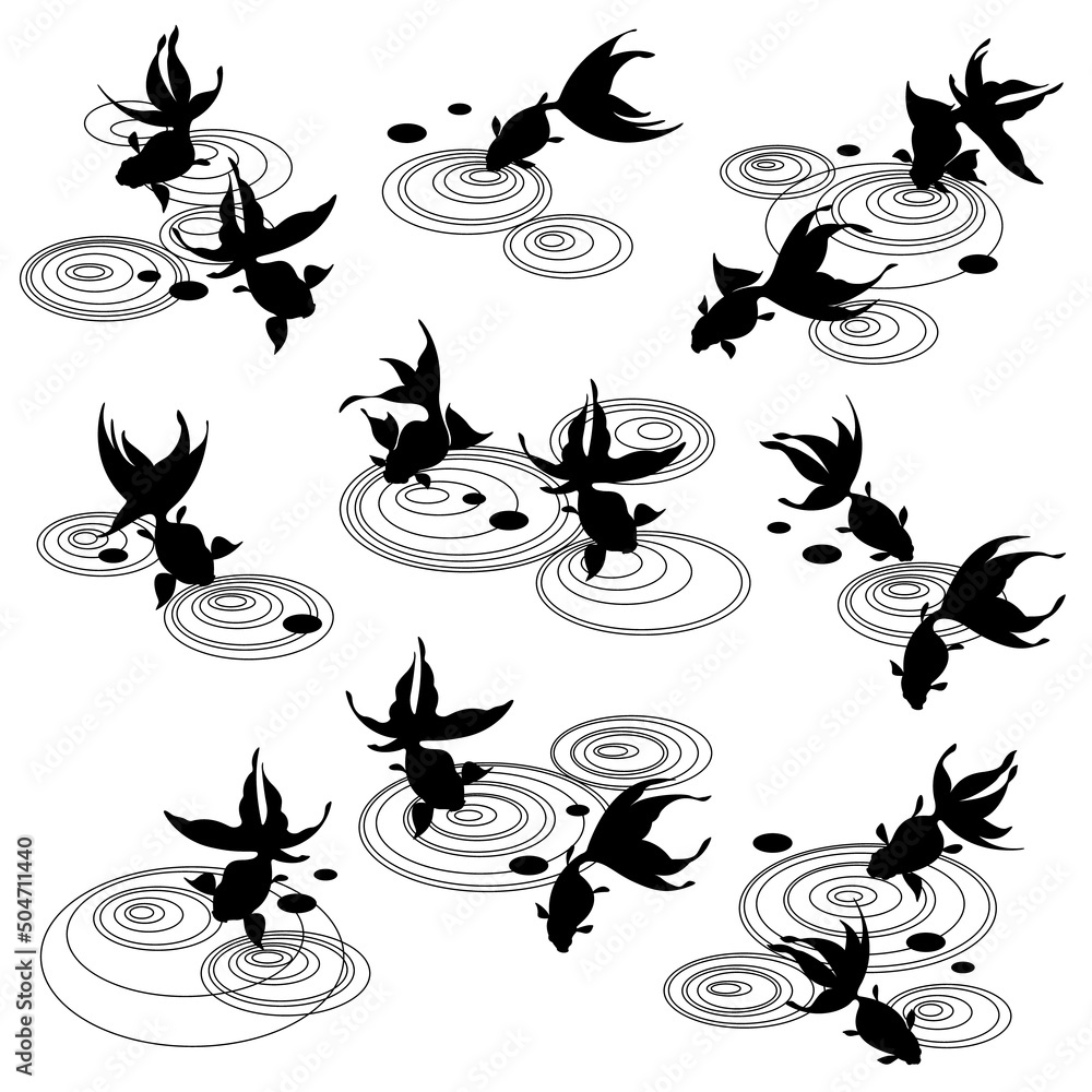 Goldfish and water crest material collection, Goldfish and water crest material collection,