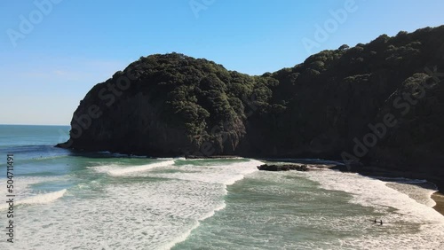 Piha black sand beach New Zealand 