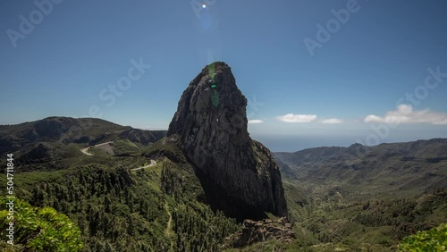 timelapse of roque agando la gormera with beautiful sky photo