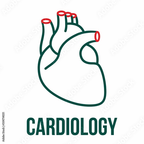 Heart Icon. Cardiology. Medical and health icon on white background. Editable vector stroke.