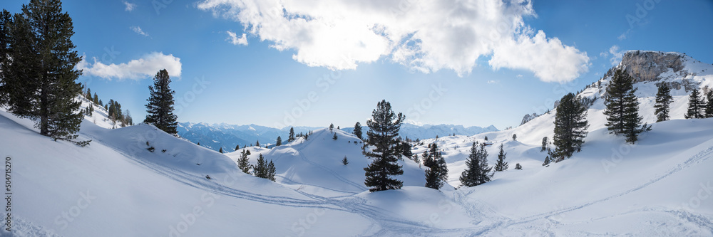 dreamy winter landscape rofan alps, austria tirol