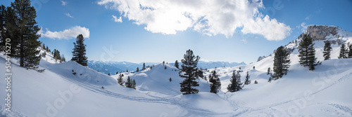 dreamy winter landscape rofan alps, austria tirol