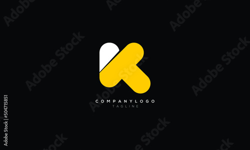 KT TK Abstract initial monogram letter alphabet logo design