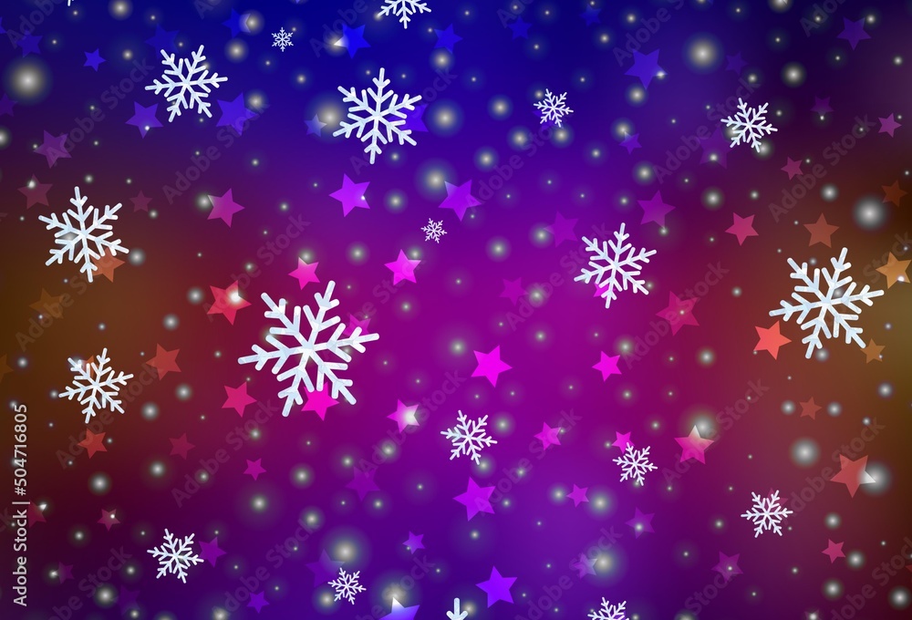 Dark Blue, Red vector layout with bright snowflakes, stars. Dark Blue, Red vector layout with bright snowflakes, stars.