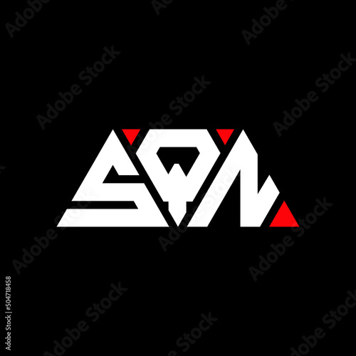 SQN triangle letter logo design with triangle shape. SQN triangle logo design monogram. SQN triangle vector logo template with red color. SQN triangular logo Simple, Elegant, and Luxurious Logo... photo