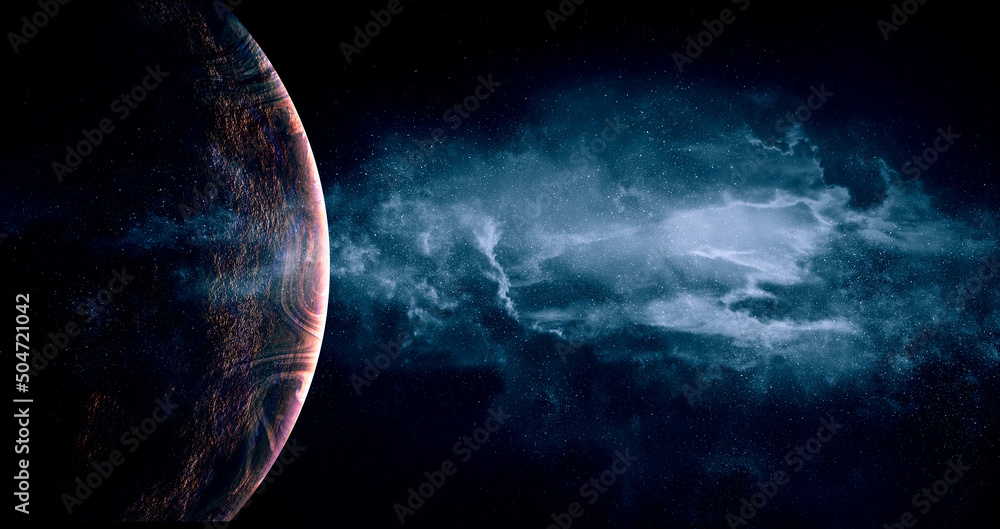 Image of planet in outer space. - obrazy, fototapety, plakaty 