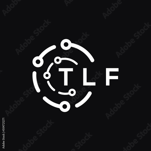 TLF technology letter logo design on black  background. TLF creative initials technology letter logo concept. TLF technology letter design.
 photo