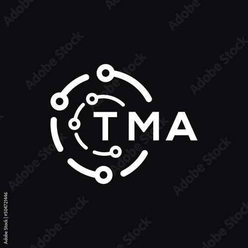 TMA technology letter logo design on black  background. TMA creative initials technology letter logo concept. TMA technology letter design.
