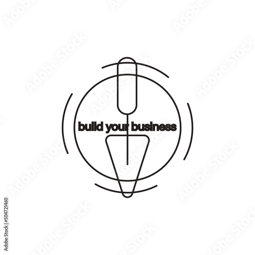 start your business. Minimalistic linear poster about starting your own business, motivation to start something of your own. construction tools as a symbol of starting a business