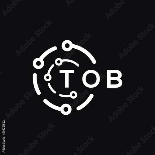TOB technology letter logo design on black  background. TOB creative initials technology letter logo concept. TOB technology letter design.
 photo