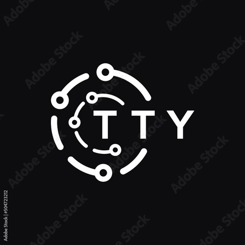 TTY technology letter logo design on black  background. TTY creative initials technology letter logo concept. TTY technology letter design.
