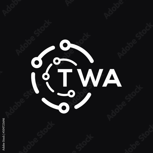 TWA technology letter logo design on black  background. TWA creative initials technology letter logo concept. TWA technology letter design.
        photo