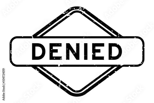 Grunge black denied word rubber seal stamp on white background