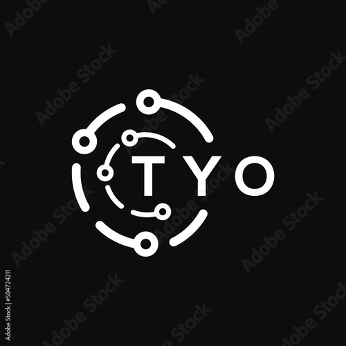 TYO technology letter logo design on black  background. TYO creative initials technology letter logo concept. TYO technology letter design.
        photo