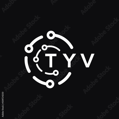 TYV technology letter logo design on black  background. TYV creative initials technology letter logo concept. TYV technology letter design.
        photo