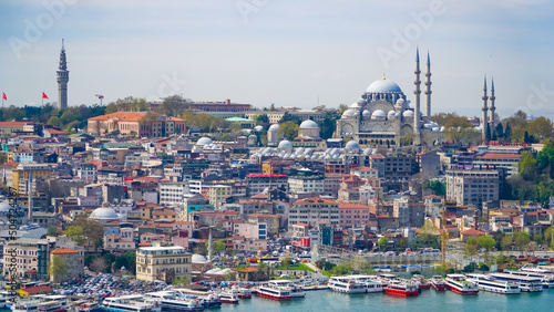 Great view of Istanbul from the Galata Tower.Turkey. European part of the city.