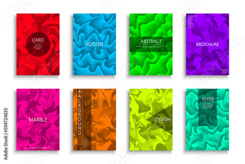 Collection of bright colorful posters, cards, brochures, flyers, backgrounds, banners, placards and ect. Abstract painting artwork covers - vibrant trendy design