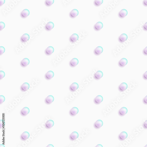 Vector abstract seamless pattern with voluminous balls.