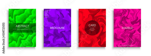 Set of bright colorful posters,cards, brochures, flyers, backgrounds, banners, placards and ect. Abstract painting marble covers - vibrant trendy design