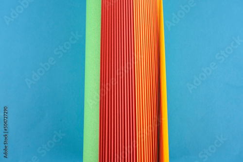Abstract photography of coloured paper