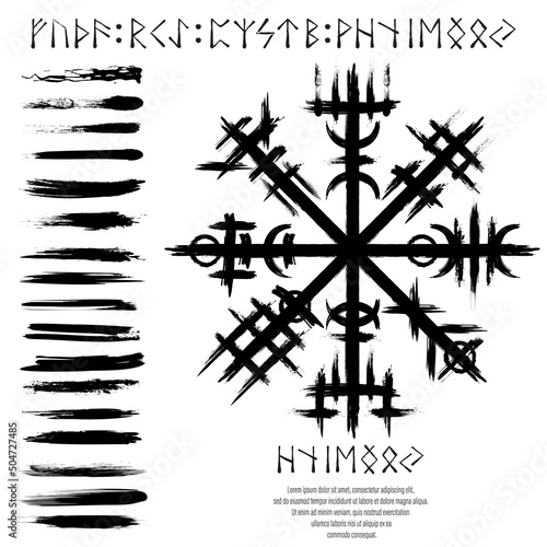 Norse viking black grunge symbol