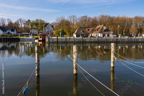 Blick auf den Hafen von Kloster auf der Insel Hiddensee