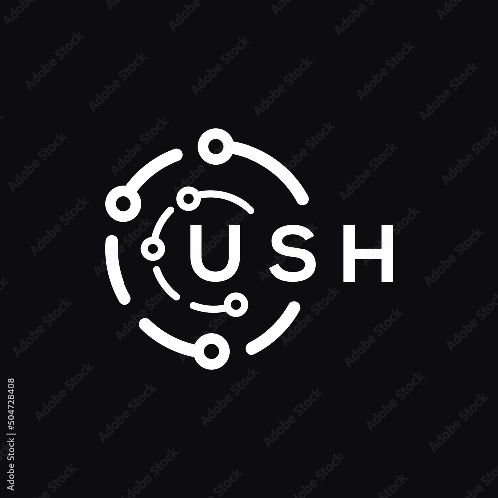 USH technology letter logo design on black background. USH creative initials technology letter logo concept. USH technology letter design.
USH technology letter logo design on black background. USH creative initials technology letter logo concept. USH technology letter design.