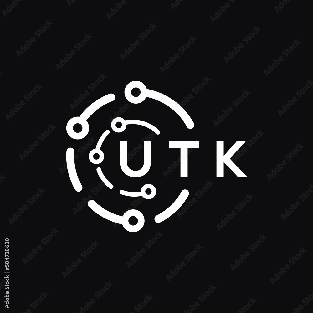 UTK technology letter logo design on black background. UTK creative initials technology letter logo concept. UTK technology letter design. UTK technology letter logo design on black background. UTK creative initials technology letter logo concept. UTK technology letter design.