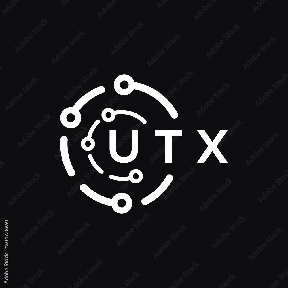 UTX technology letter logo design on black background. UTX creative initials technology letter logo concept. UTX technology letter design. UTX technology letter logo design on black background. UTX creative initials technology letter logo concept. UTX technology letter design.