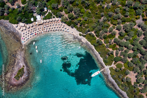 Aerial view of Lichadonisia island in North Evia, Greece photo