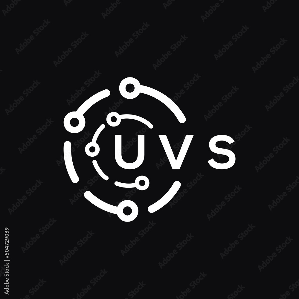 UVS technology letter logo design on black background. UVS creative initials technology letter logo concept. UVS technology letter design. UVS technology letter logo design on black background. UVS creative initials technology letter logo concept. UVS technology letter design.